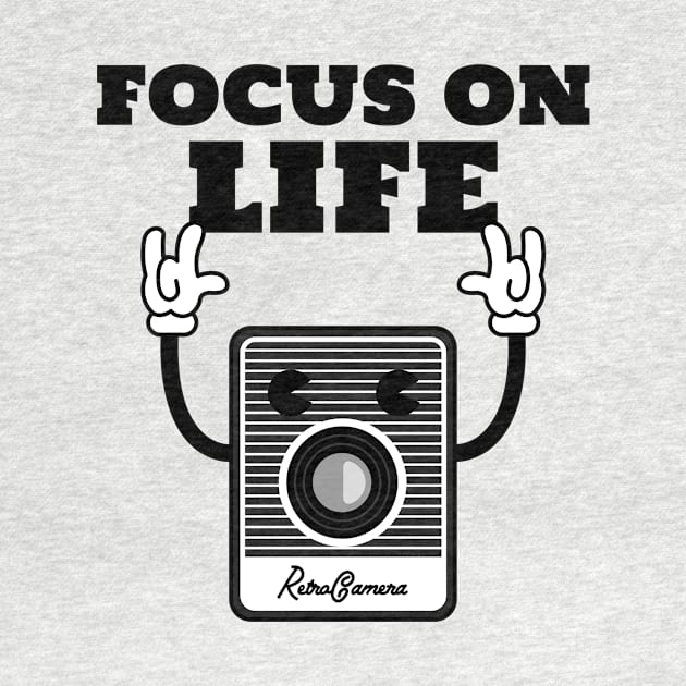 Focus On Life Retro Camera by FreshTeeShop